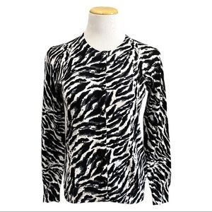 AVA PAIGE | NWT Black White Zebra Cardigan Sweater M